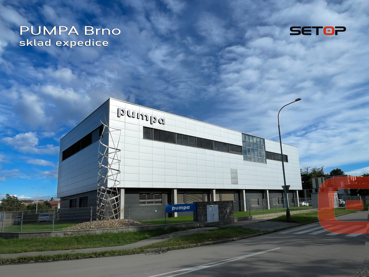Reference, recenze, Setop, Pumpa Brno, hala, sklad expedice, topení, UT, vodovod, Pluvia